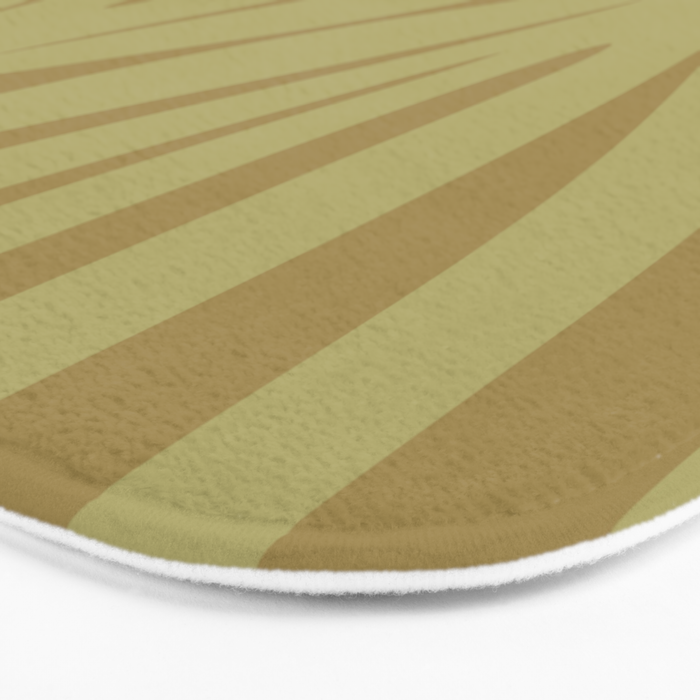 Abstract Maldives Leaves Minimalist Pattern in Olive Bath Mat Gallery Image 3