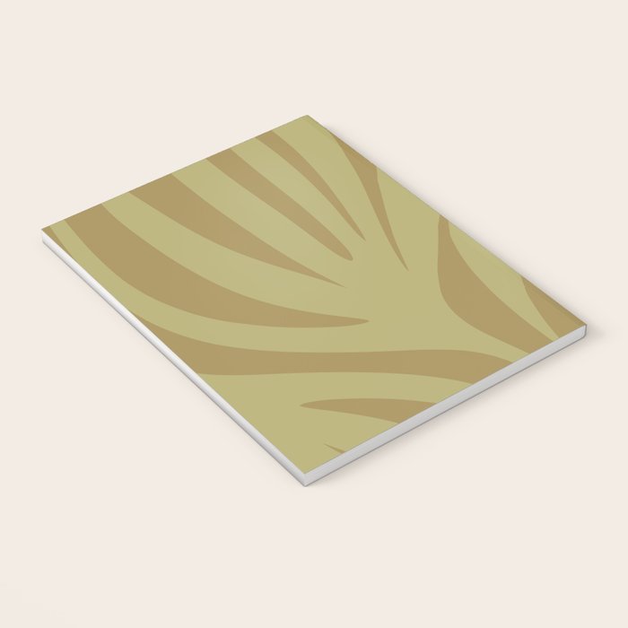 Abstract Maldives Leaves Minimalist Pattern in Olive Notebook Gallery Image 3