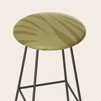 Abstract Maldives Leaves Minimalist Pattern in Olive Stool Gallery Image 2