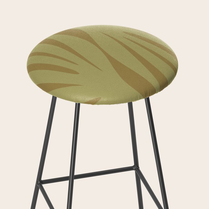 Abstract Maldives Leaves Minimalist Pattern in Olive Stool Gallery Image 2