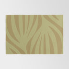 Abstract Maldives Leaves Minimalist Pattern in Olive Rug Gallery Image 2