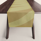 Abstract Maldives Leaves Minimalist Pattern in Olive Table Runner Gallery Image 1