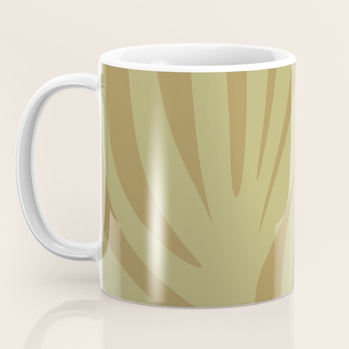 Abstract Maldives Leaves Minimalist Pattern in Olive Coffee Mug Gallery Image 3