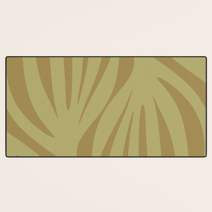 Abstract Maldives Leaves Minimalist Pattern in Olive Desk Mat Gallery Image 3