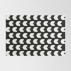 Spring Tulips IV Black and White Mid Century Flowers Rug Gallery Image 2