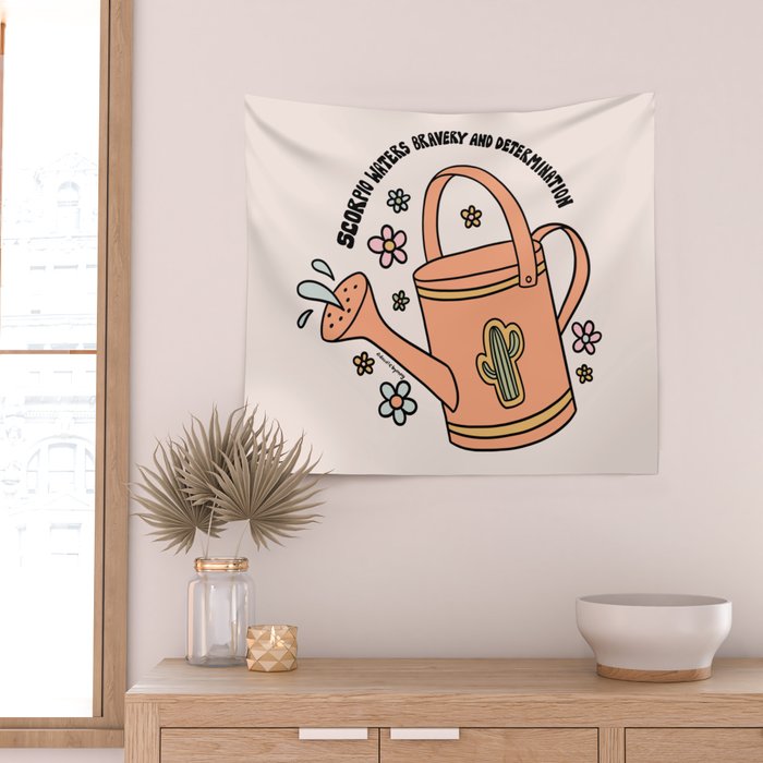 Scorpio Watering Can Wall Tapestry Gallery Image 2