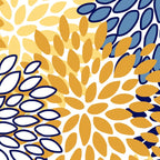 Floral Blooms, Yellow and Blue Flowers Coffee Mug Gallery Image 2