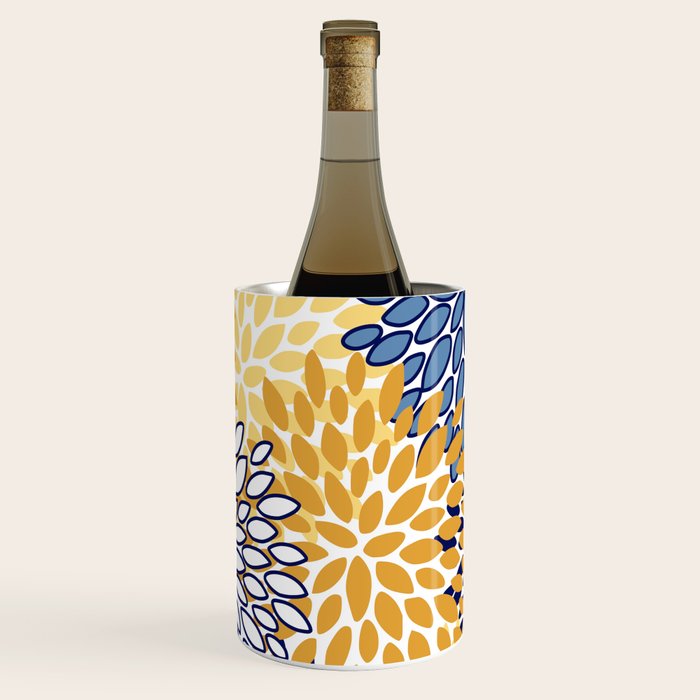 Floral Blooms, Yellow and Blue Flowers Wine Chiller Gallery Image 1
