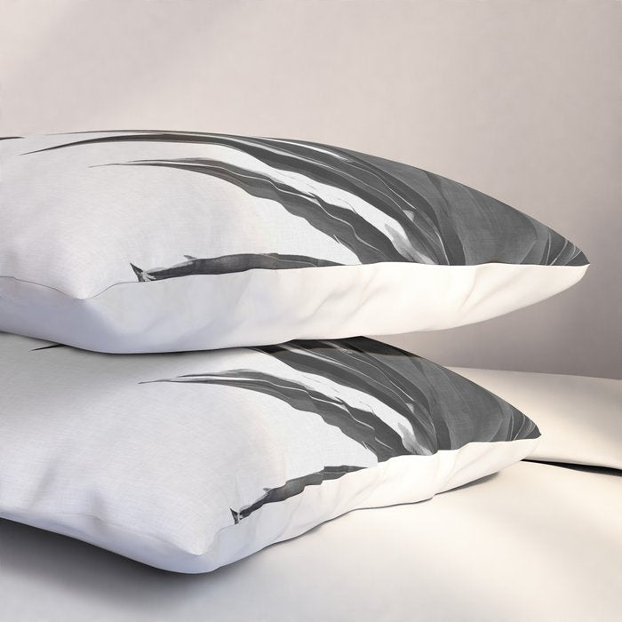 Agave Cactus Black & White Pillow Sham Gallery Image 3