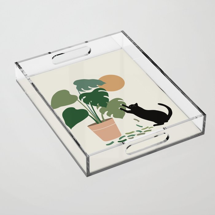 Cat and Plant 13: The Making of Monstera Acrylic Tray Gallery Image 1
