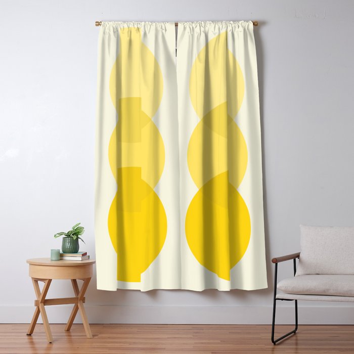 Golden Sunshine Circle Abstract Window Curtain Gallery Image 5