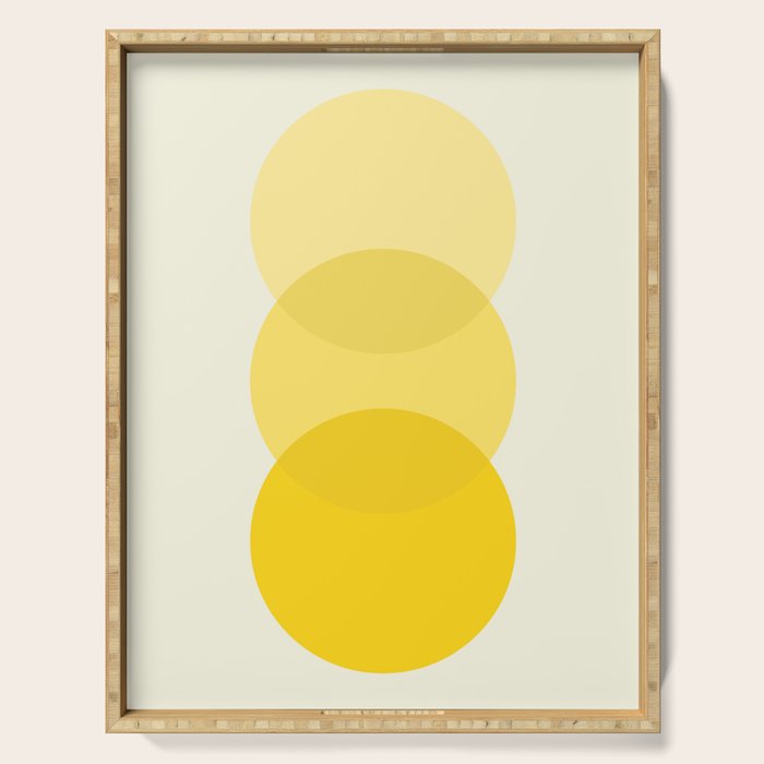 Golden Sunshine Circle Abstract Serving Tray Gallery Image 1