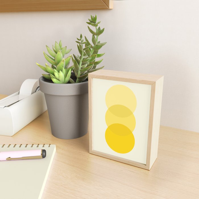 Golden Sunshine Circle Abstract Mini Art Print Gallery Image 2