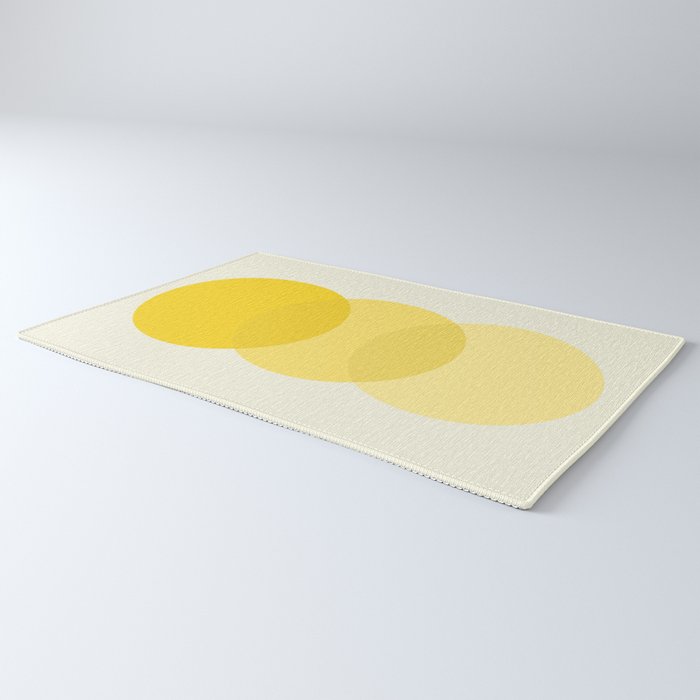 Golden Sunshine Circle Abstract Rug Gallery Image 3