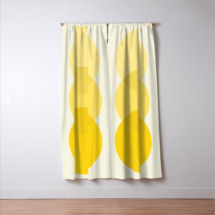 Golden Sunshine Circle Abstract Window Curtain Gallery Image 3
