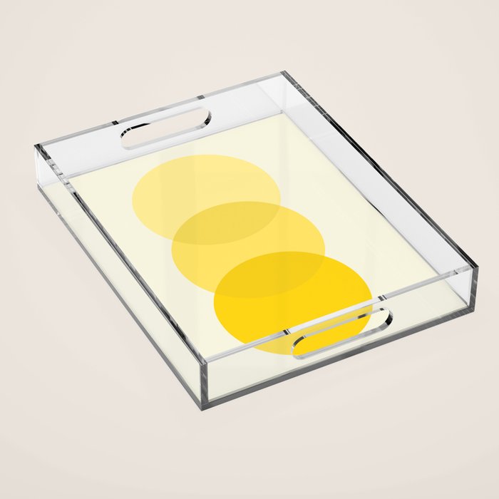 Golden Sunshine Circle Abstract Acrylic Tray Gallery Image 1