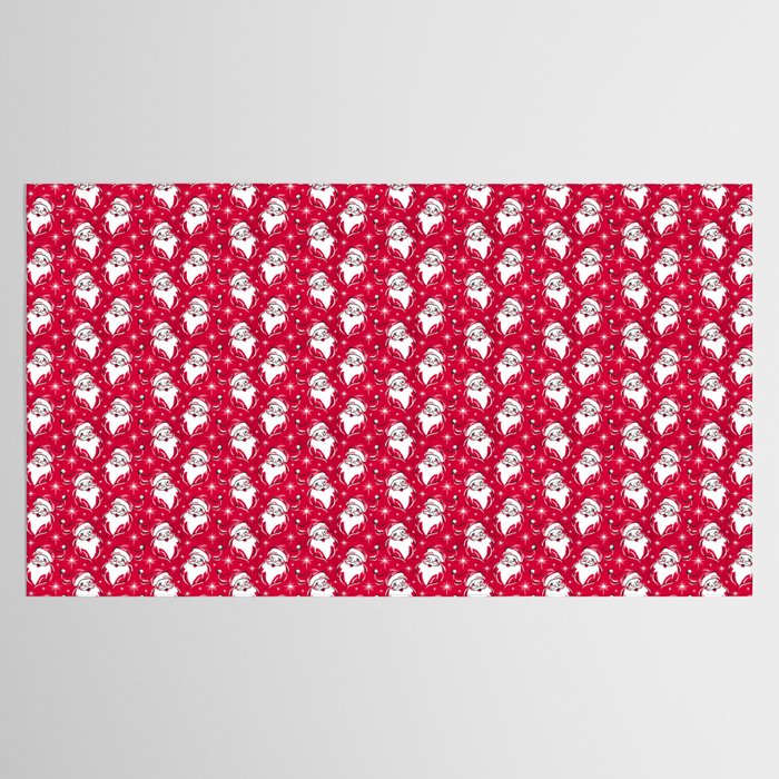 'Tis The Season Retro Santa Red White Pattern Tablecloth Gallery Image 2