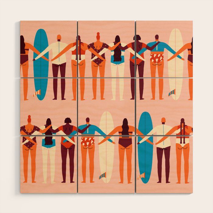 Surf sisters Wood Wall Art Gallery Image 1