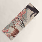 Majestic Winter Mountain Deer  Yoga Mat Gallery Image 1