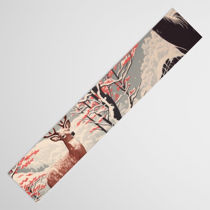 Majestic Winter Mountain Deer  Table Runner Gallery Image 3