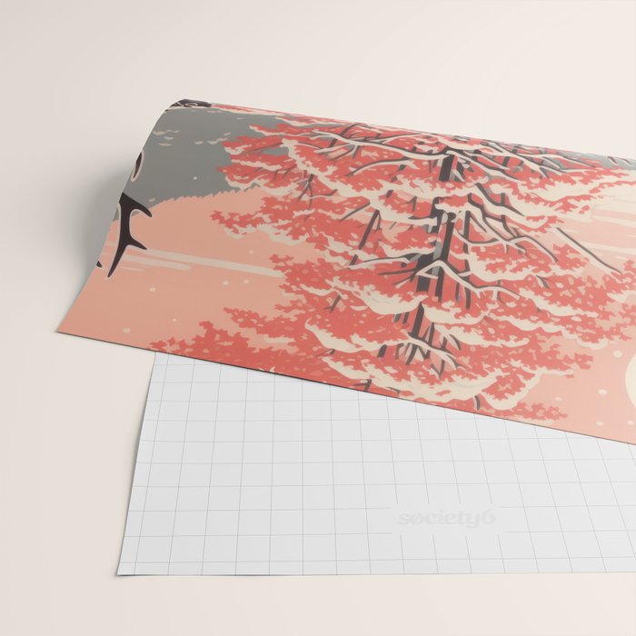 Majestic Winter Mountain Deer  Wrapping Paper Gallery Image 2