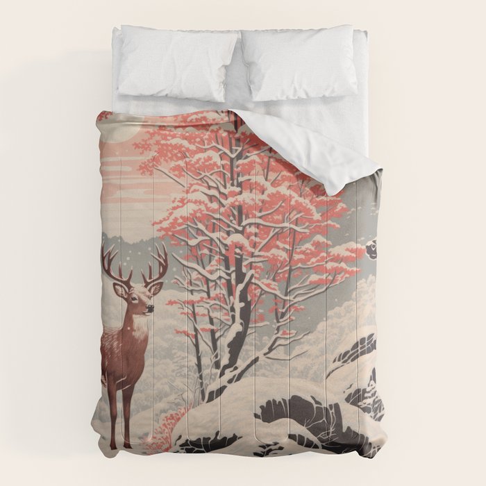 Majestic Winter Mountain Deer  Comforter Gallery Image 6