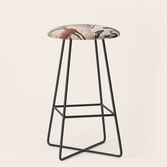 Majestic Winter Mountain Deer  Stool Gallery Image 1