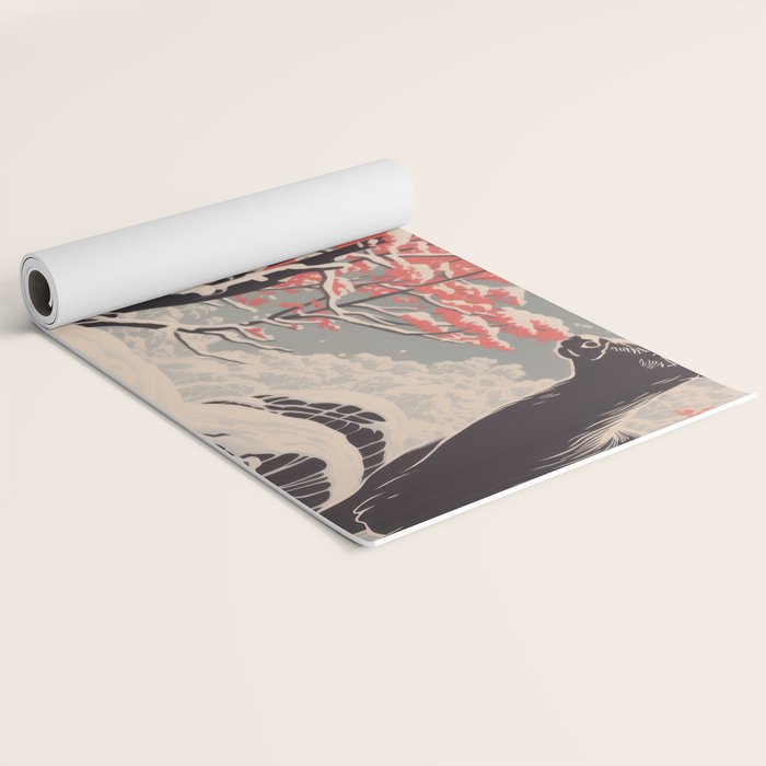 Majestic Winter Mountain Deer  Yoga Mat Gallery Image 2