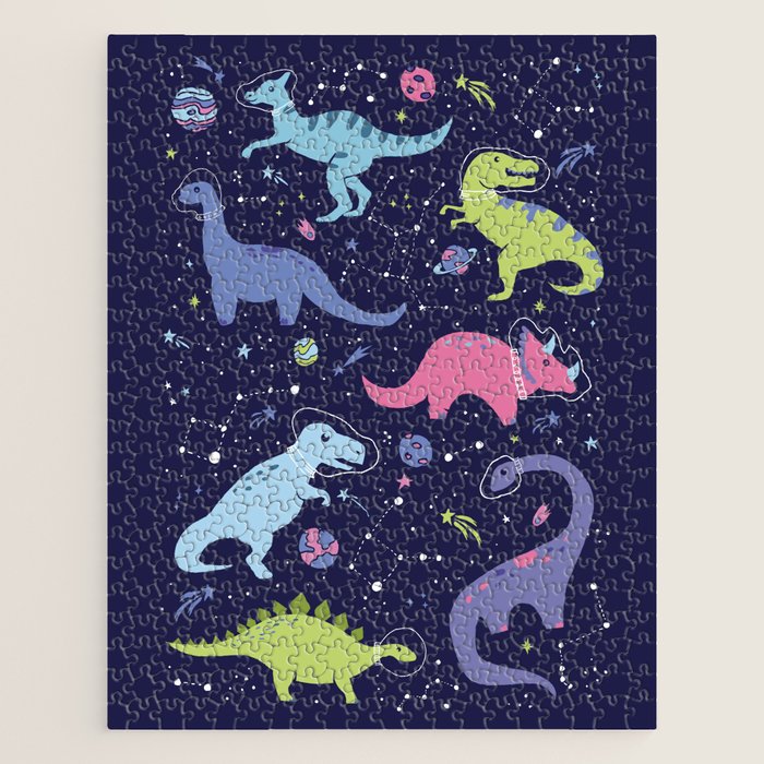 Dinosaurs in Space Jigsaw Puzzle Gallery Image 1