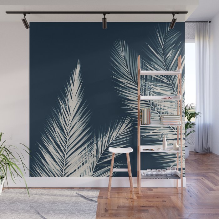 Palm Cyanotype #2 Wall Mural Gallery Image 1