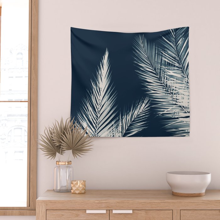 Palm Cyanotype #2 Wall Tapestry Gallery Image 2