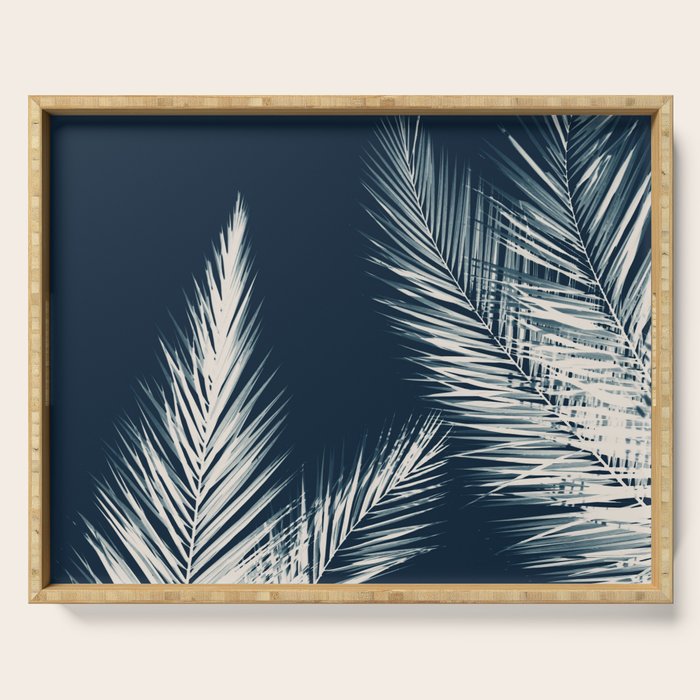 Palm Cyanotype #2 Serving Tray Gallery Image 1