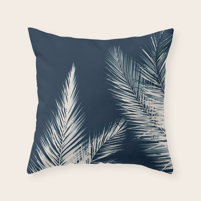 Palm Cyanotype #2 Throw Pillow Gallery Image 6
