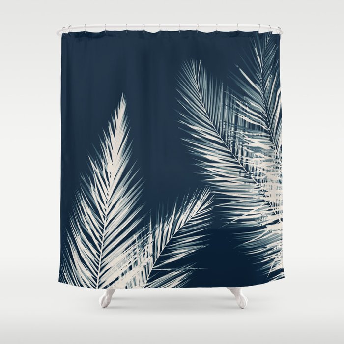 Palm Cyanotype #2 Shower Curtain Gallery Image 1
