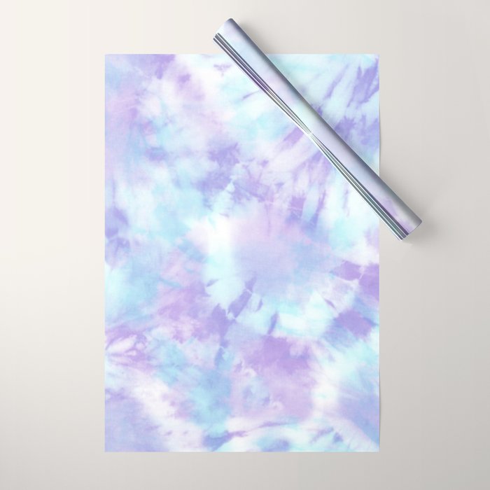 Purple and Blue Pastel Tie-Dye Wrapping Paper Gallery Image 1