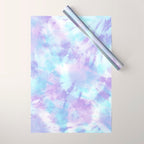 Purple and Blue Pastel Tie-Dye Wrapping Paper Gallery Image 1