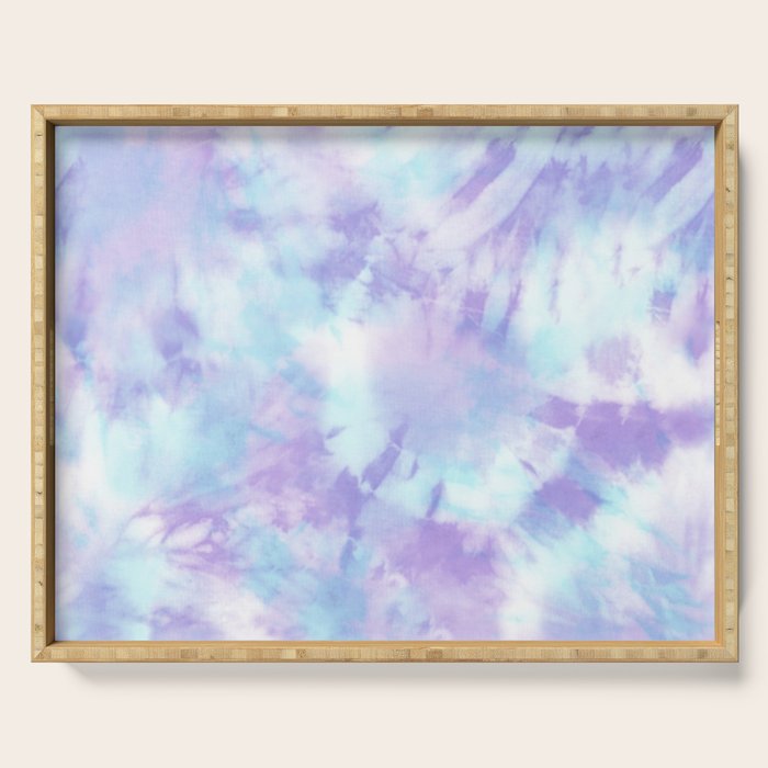 Purple and Blue Pastel Tie-Dye Serving Tray Gallery Image 1