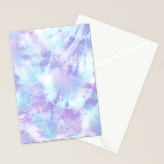 Purple and Blue Pastel Tie-Dye Stationery Card Gallery Image 2