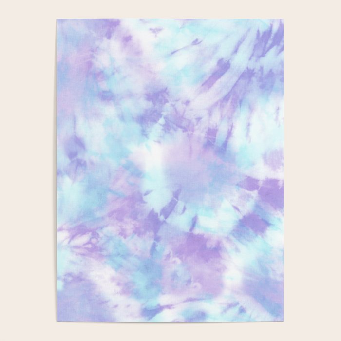 Purple and Blue Pastel Tie-Dye Poster Gallery Image 1