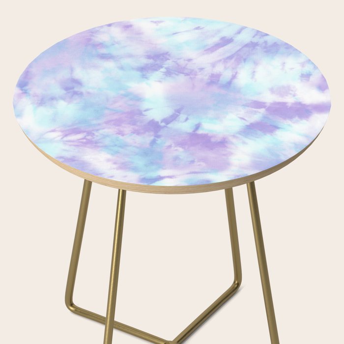 Purple and Blue Pastel Tie-Dye Side Table Gallery Image 2