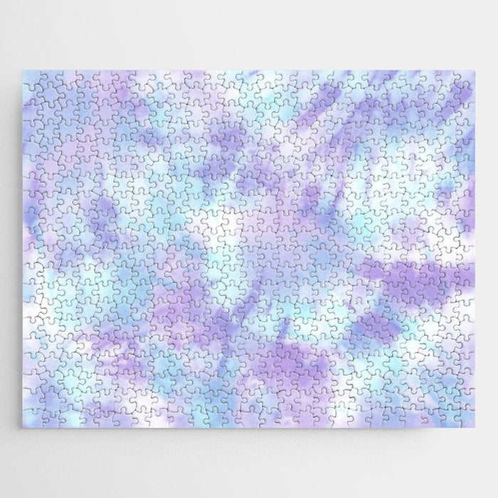 Purple and Blue Pastel Tie-Dye Jigsaw Puzzle