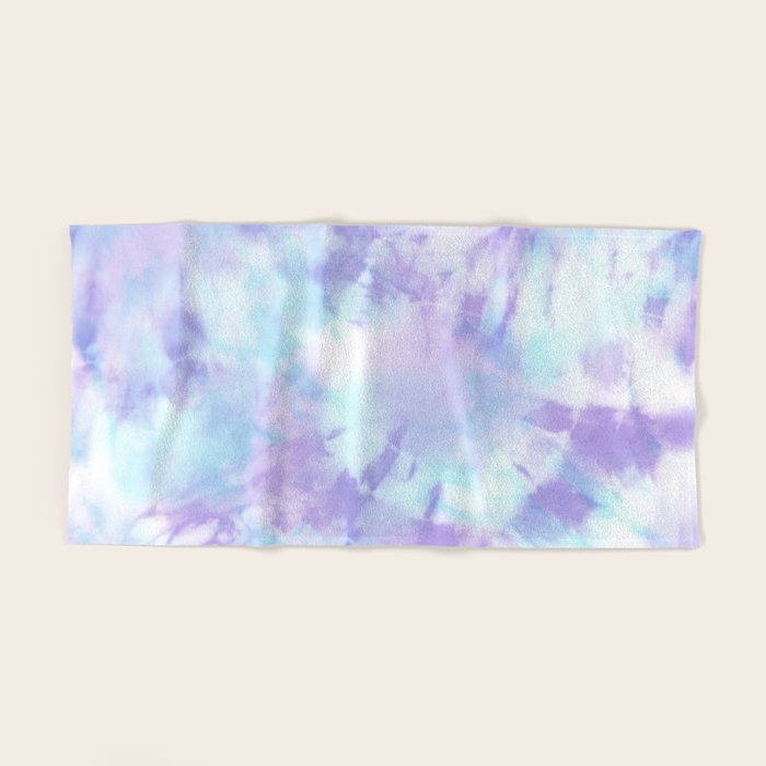 Purple and Blue Pastel Tie-Dye Bath Towel Gallery Image 2