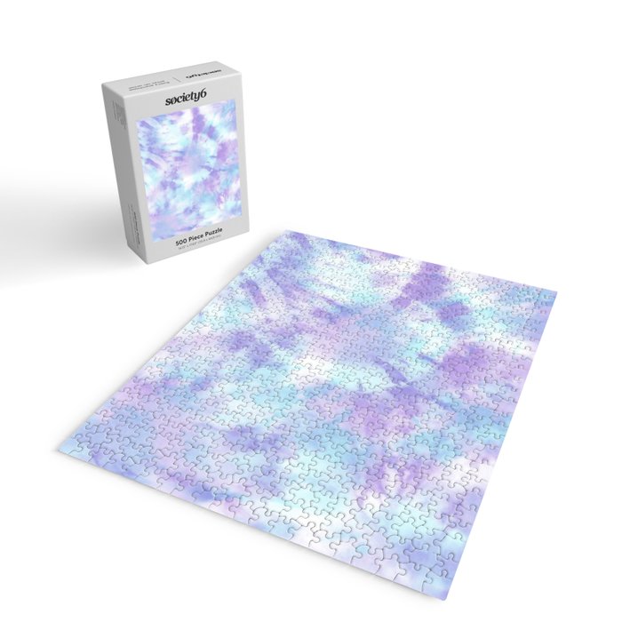 Purple and Blue Pastel Tie-Dye Jigsaw Puzzle Gallery Image 2