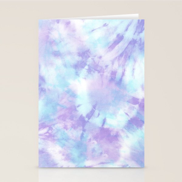 Purple and Blue Pastel Tie-Dye Stationery Card Gallery Image 1
