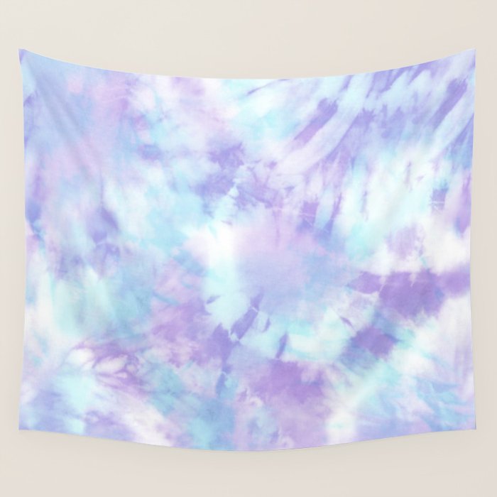 Purple and Blue Pastel Tie-Dye Wall Tapestry