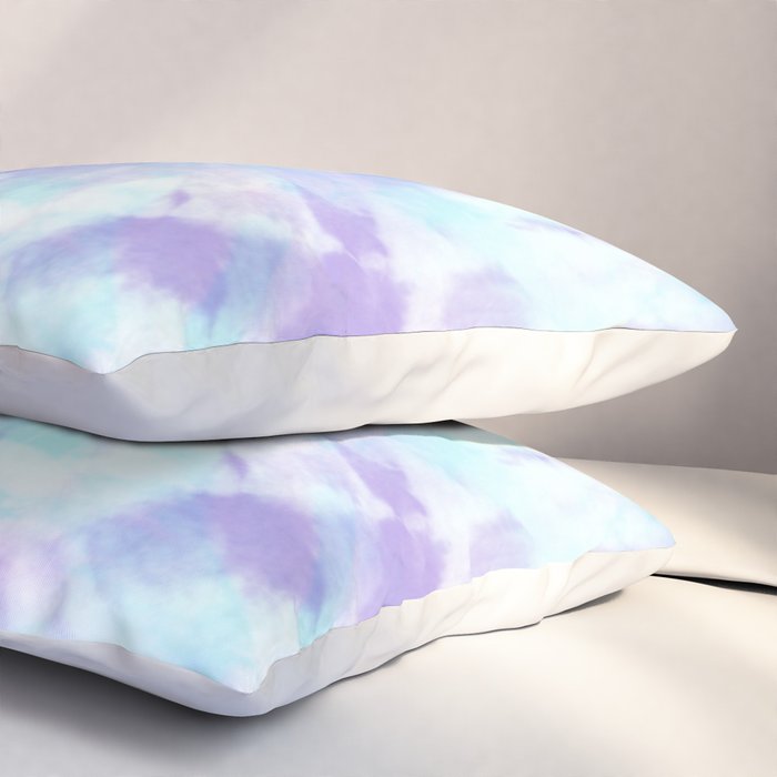 Purple and Blue Pastel Tie-Dye Pillow Sham Gallery Image 3