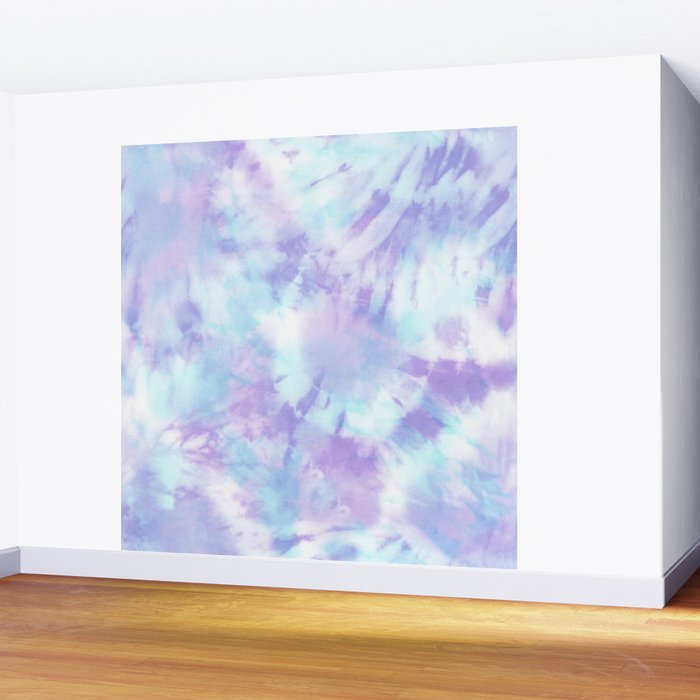 Purple and Blue Pastel Tie-Dye Wall Mural Gallery Image 2