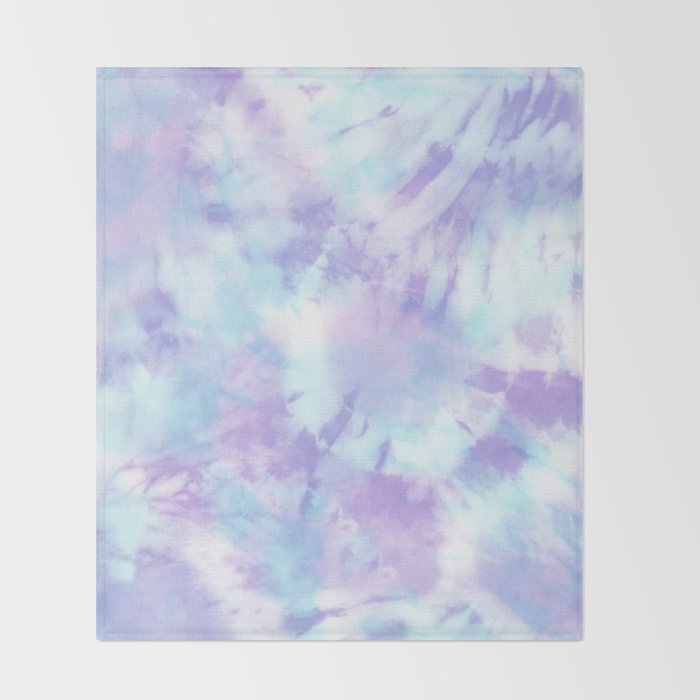 Purple and Blue Pastel Tie-Dye Throw Blanket Gallery Image 2