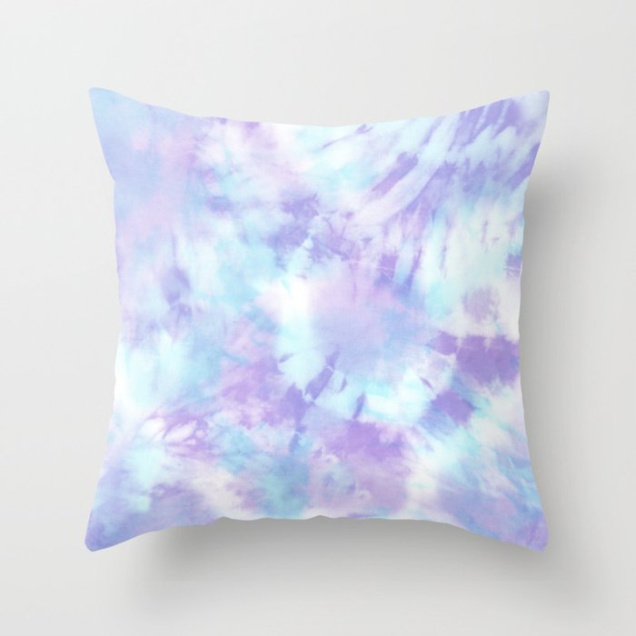 Purple and Blue Pastel Tie-Dye Throw Pillow Gallery Image 6