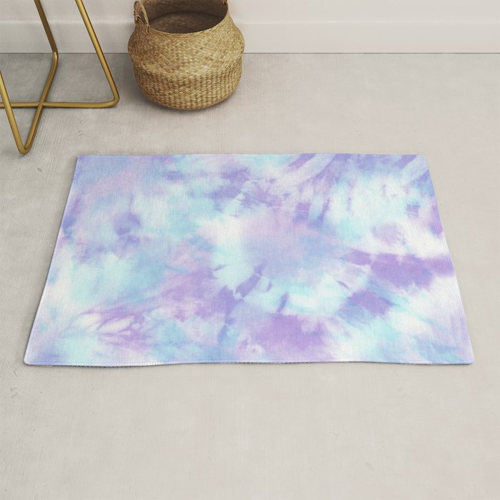 Purple and Blue Pastel Tie-Dye Rug Gallery Image 1